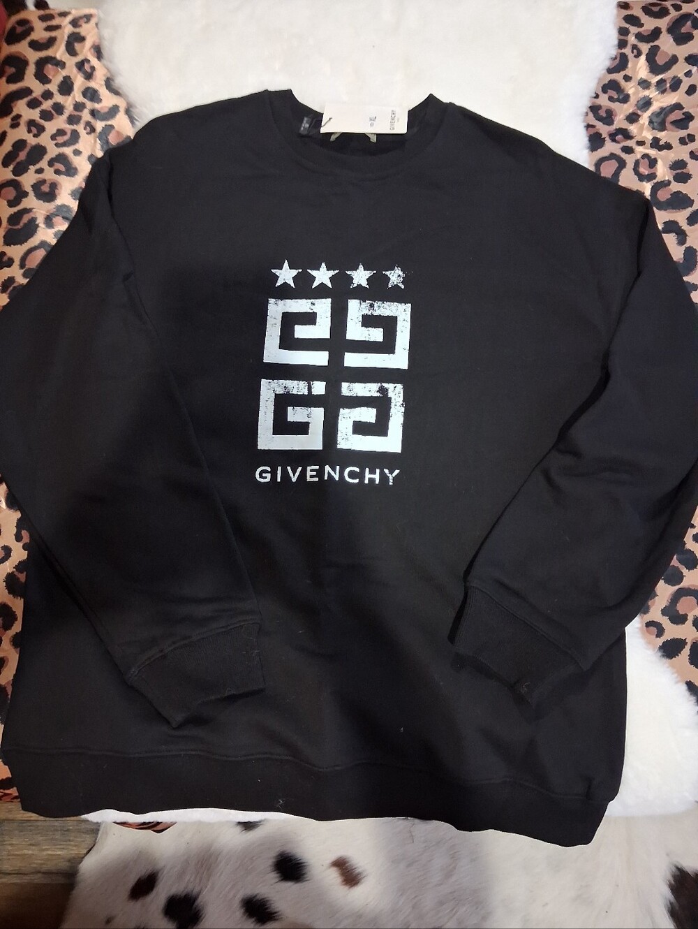 NWT Givenchy 4G Stars Logo Printed Crewneck Sweatshirt 'Black/White Unisex
